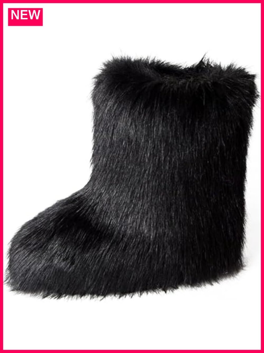Women's Fluffy Faux Fur Snow Boots Warm Winter Mid-Calf Bootie